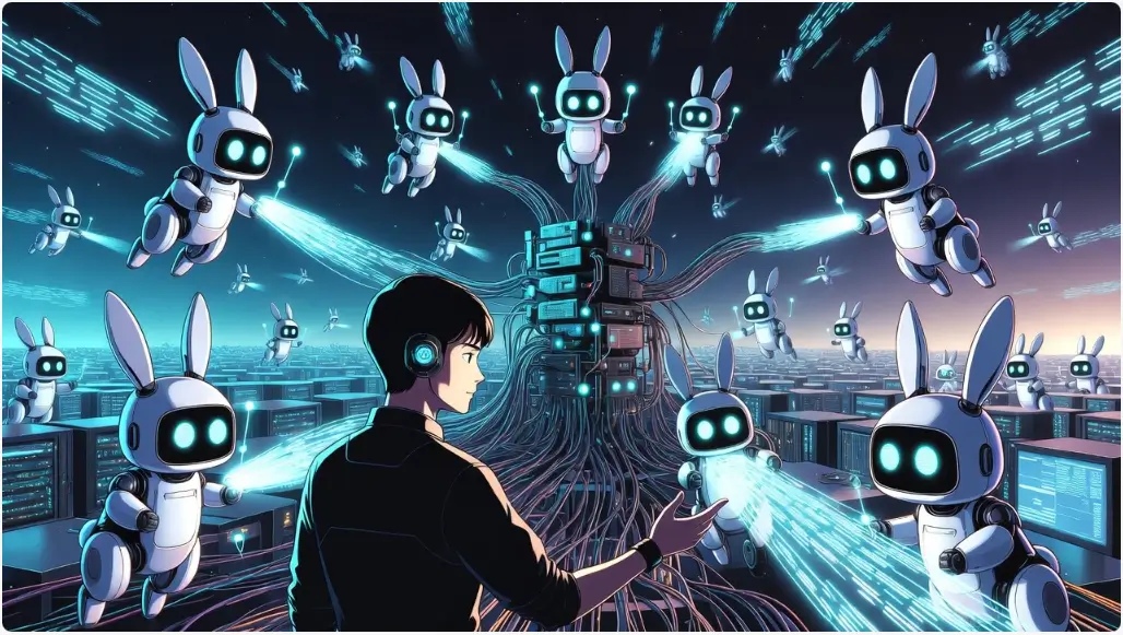 전 세계 만화를 수집하는 똑똑한 토끼 로봇