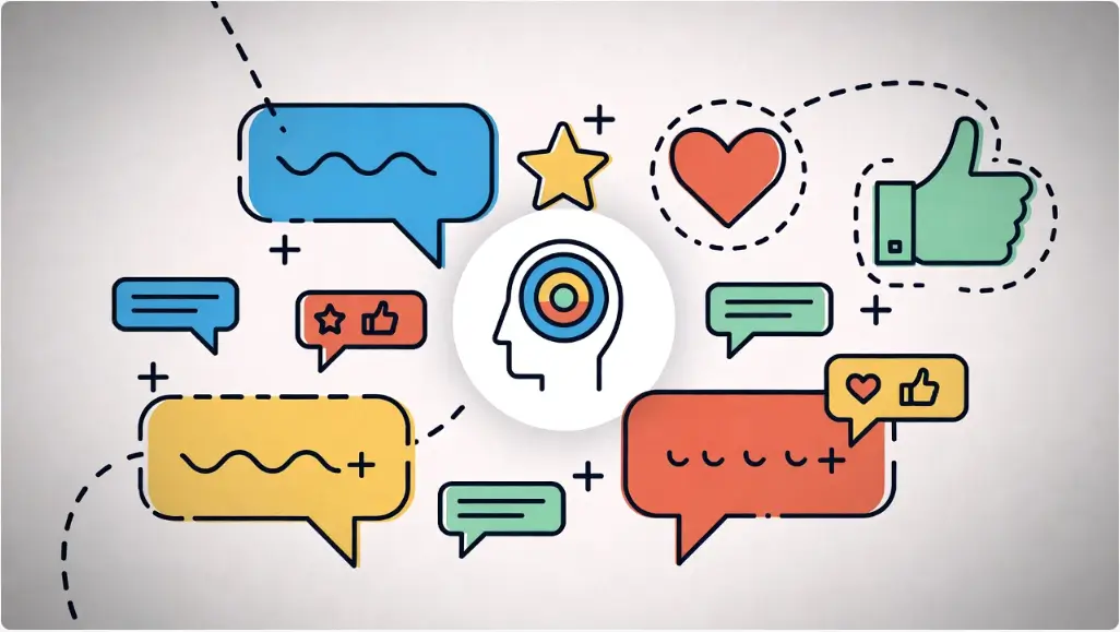 활발한 소통을 상징하는 말풍선 아이콘들