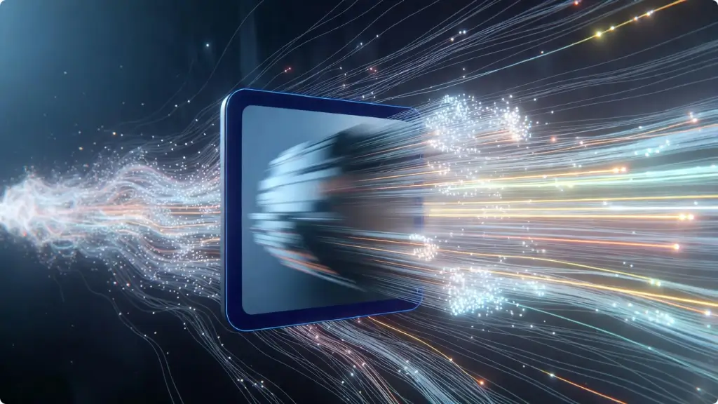 초고속 광섬유를 통과하는 빛의 속도