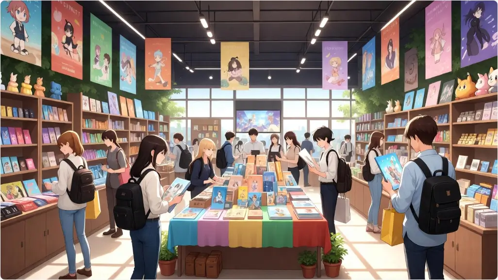 웹툰 굿즈가 가득한 예쁜 팝업스토어 전경