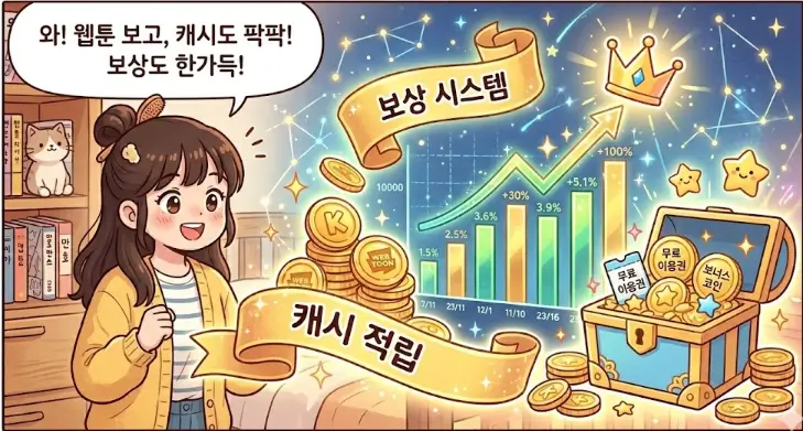 황금색 동전과 주식 그래프가 어우러진 화려한 이미지