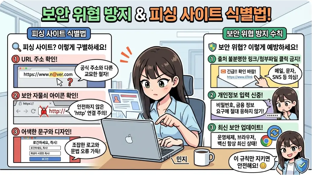 보안 위협 방지 및 피싱 사이트 식별법