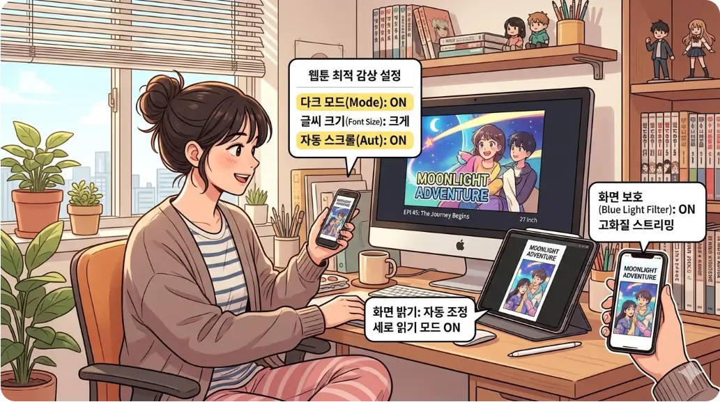 기기별 최적의 웹툰 감상 환경 설정